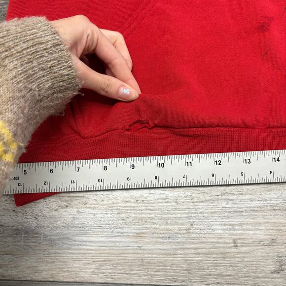 Vintage Y2K Russell Athletic Ohio State OSU Buckeyes Red Mens M‎ Pullover Hoodie - Picture 6 of 11